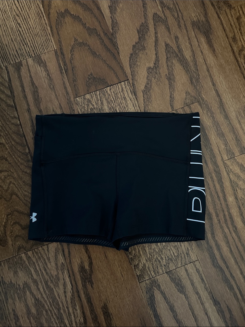 Under Armour Black Women's Bike Shorts with White Logo Panel